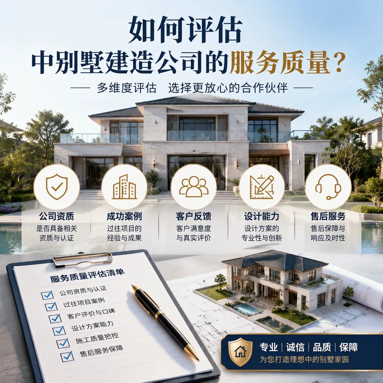 如何评估 吉林 中别墅建造公司的服务质量？