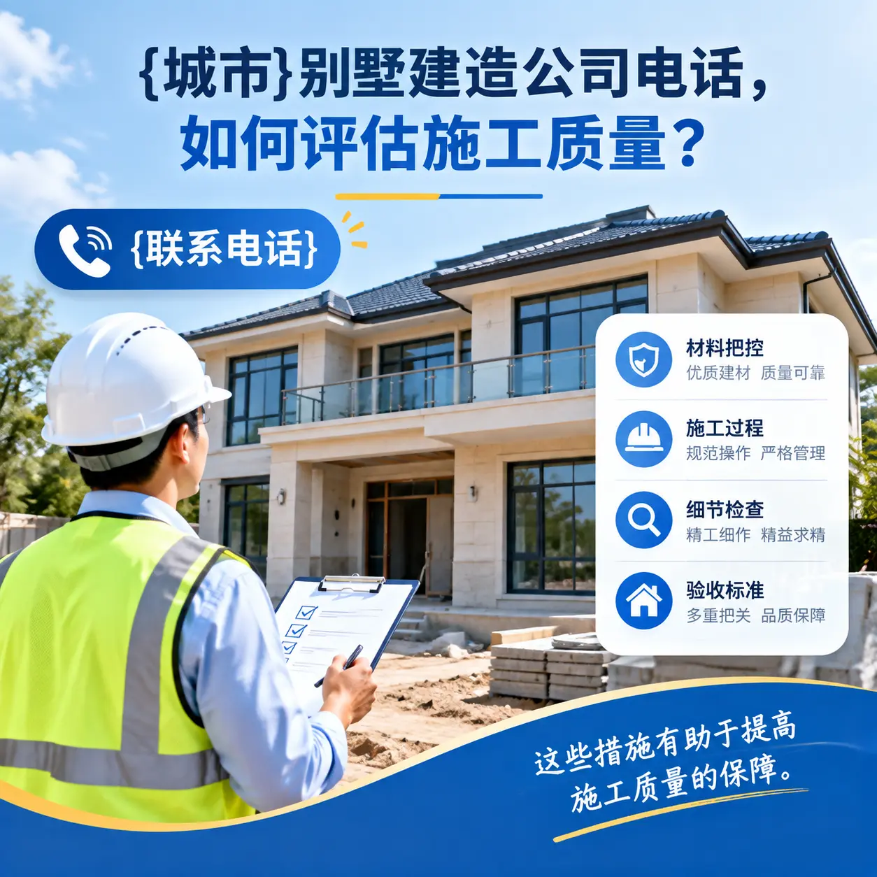 吉林别墅建造公司电话,如何评估施工质量?